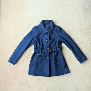 Miss Sixty M60 Blue Wool Trench Coat Sz M